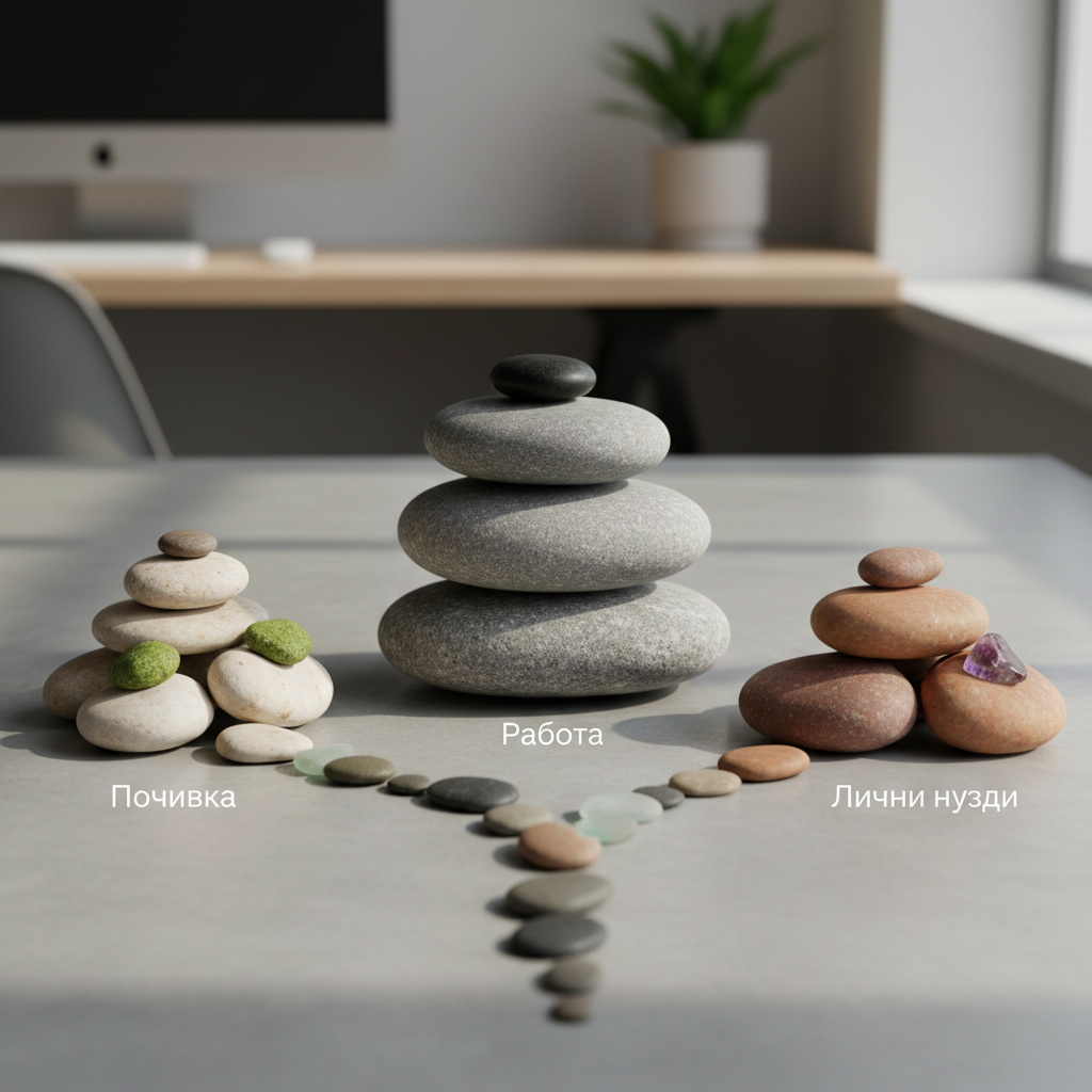 Абстрактна композиция от камъни символизираща баланс и хармония